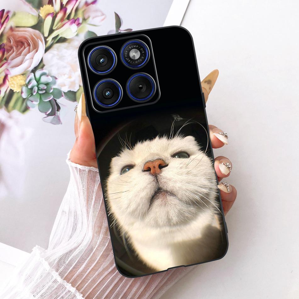 For Motorola Edge 70 Cute Flower Butterfly Cat Painted Case For Motorola Moto X70 Air Edge70 5G Black Silicone Soft Phone Cases