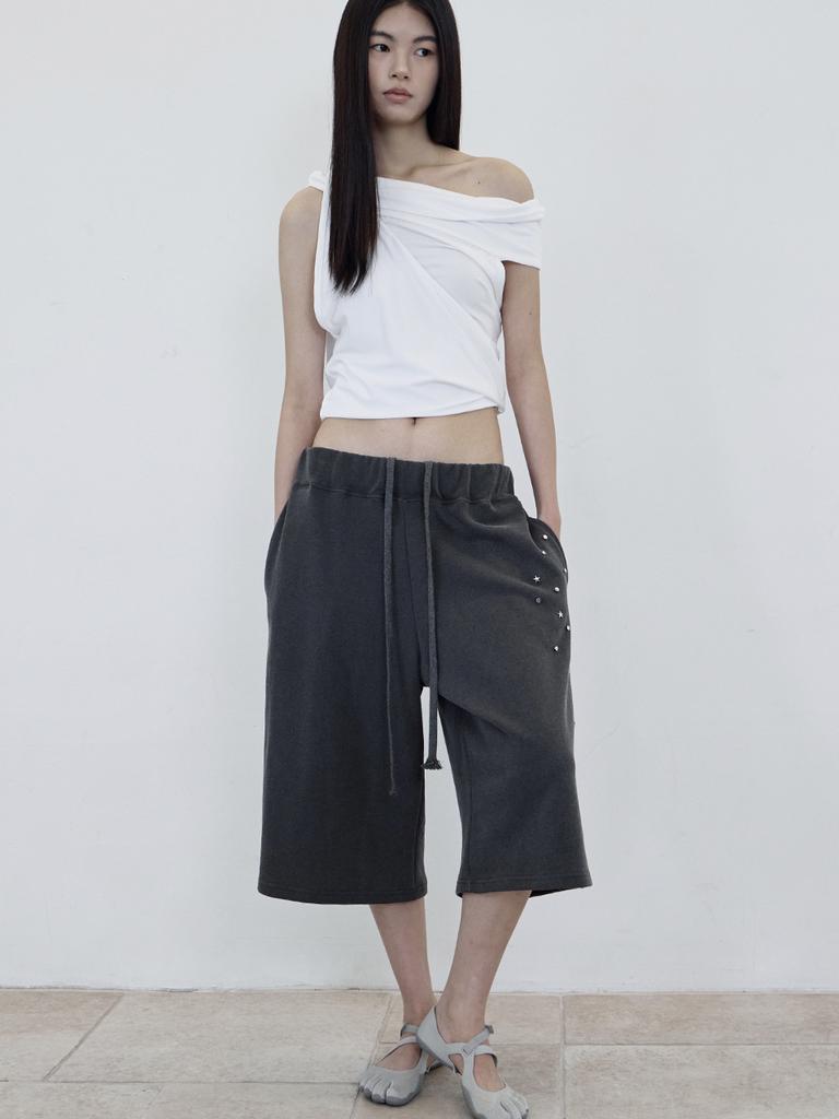 Deoenel Pig Rivet Pants - [Black]