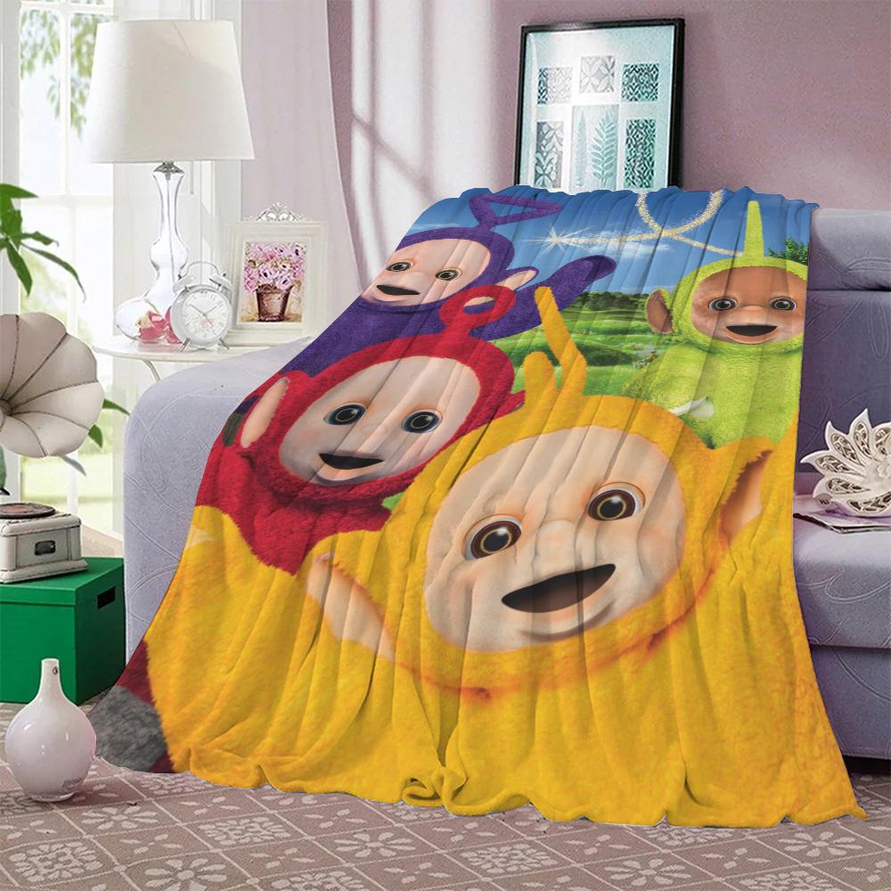 Teletubbies Knee Blanket Throw Sofa Blankets Characters Thermal Blankets for Bed Blanket 150cm X 200cm Home and Decoration Nap &