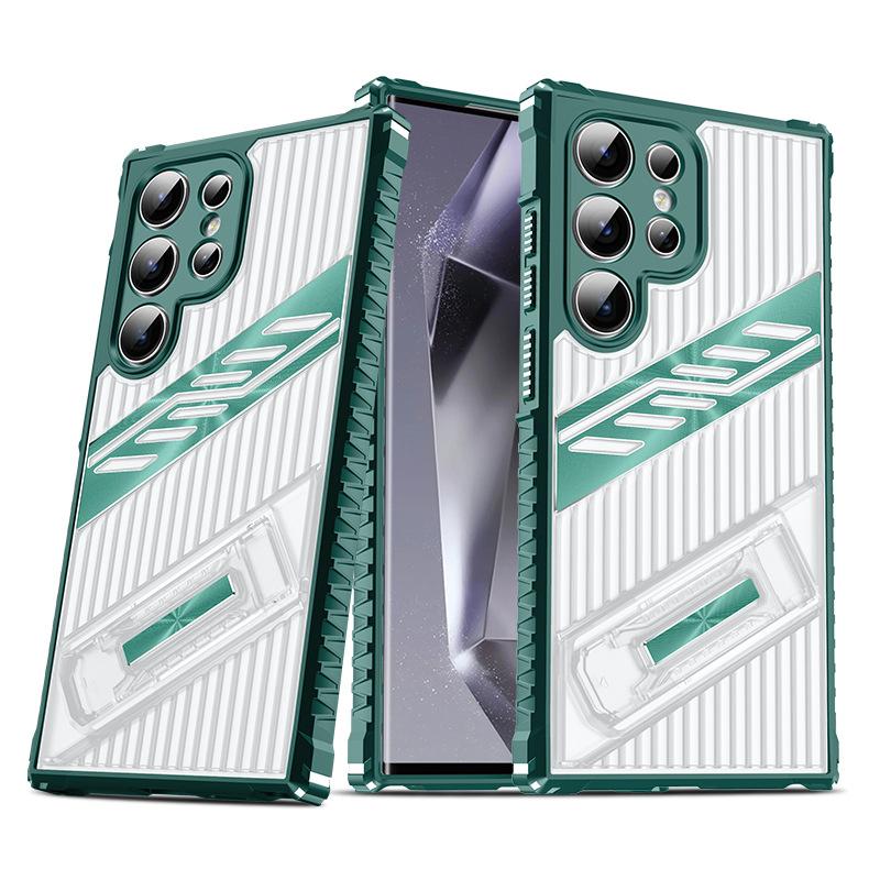 Чехол для мобильного телефона Samsung S25 Ultra Stealth Bracket, подходит для S24PLUS, противоударный чехол с защитой четырех углов, S23 Battle Shadow