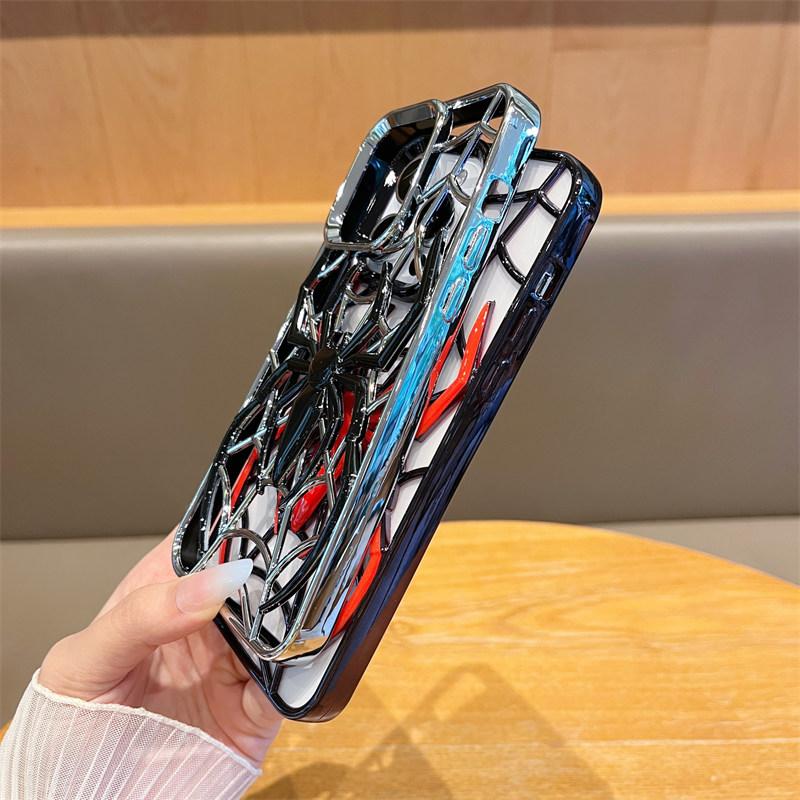 Модный полый чехол-паук для iPhone 16 Pro Max, дышащий чехол для отвода тепла для iPhone 15 Pro 14 13 12 11, мягкая кассета