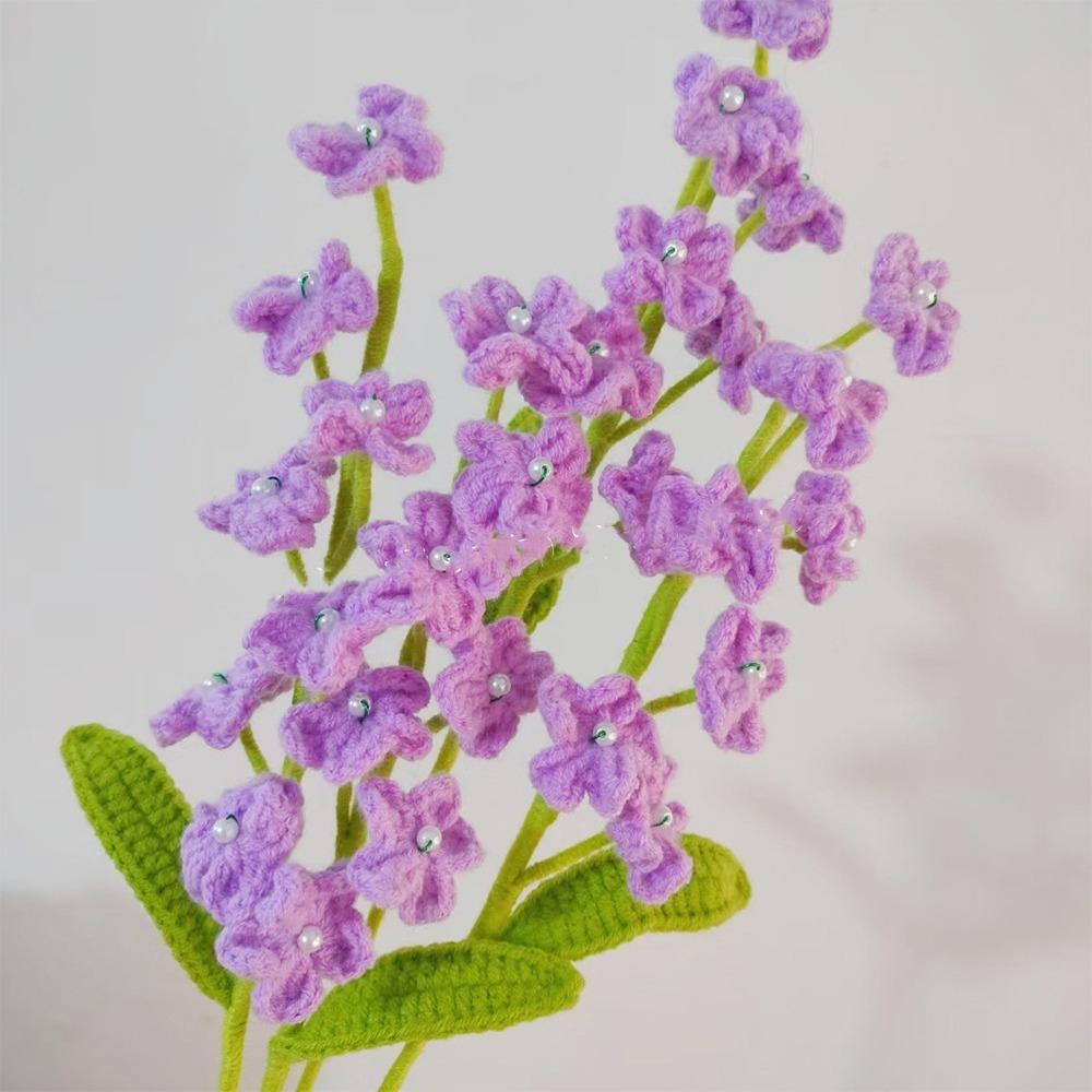 Готовый букет роз ручной вязки из самодельных плетеных растений ветка подарок на день рождения