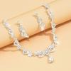 Premium Sense Rhinestone Necklace Earrings Three-Piece Wedding Jewelry Temperament Bridal Wedding Jewelry Set