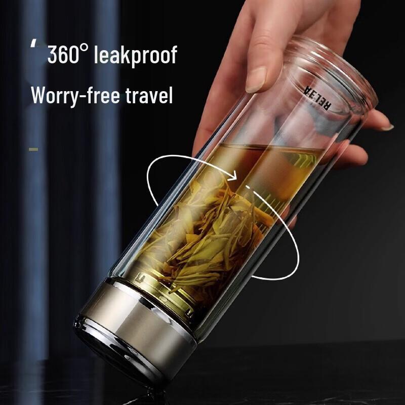 RELEA Borosilicate Glass Tea Infuser Bottle