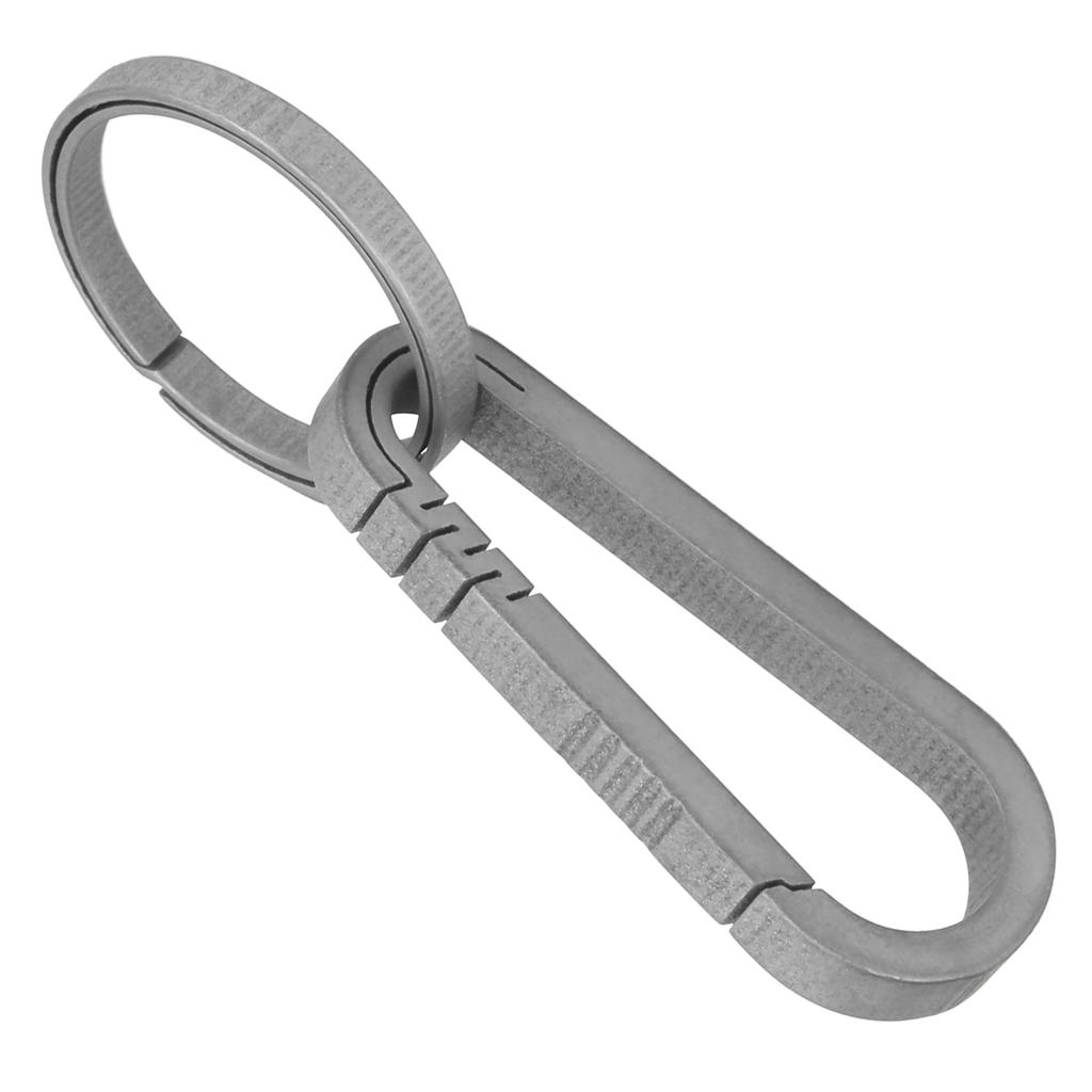 Outdoor Titanium Alloy Keychain Hook Mini Keychain Clip and Key Rings for MountaineeringGray