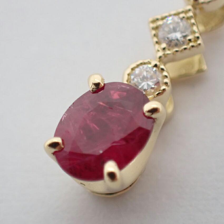 [New] K18 Ruby/Diamond OV Pendant Top [f1-3]
