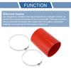 X AUTOHAUX 1 Set 83mm/3.27" ID 127mm/5" Length 0 Degree Red Car Silicone Hose with Clamp Hose Universal
