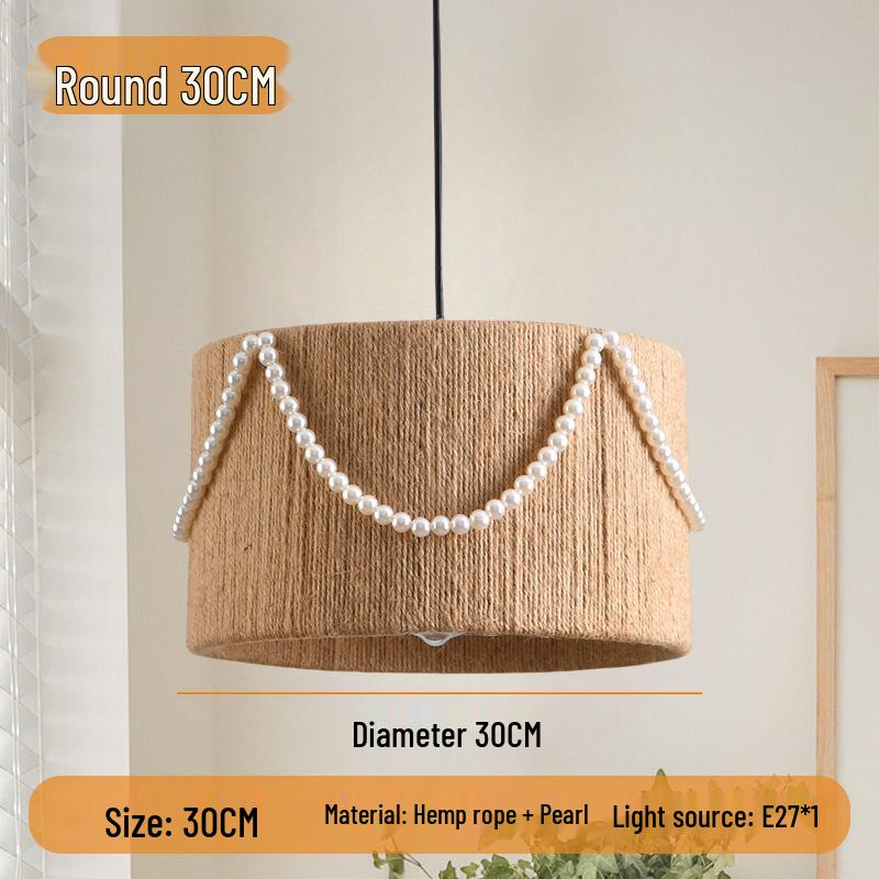 Винтажная люстра Ваби-Саби с кисточками из пеньковой веревки для спальни или гостиной