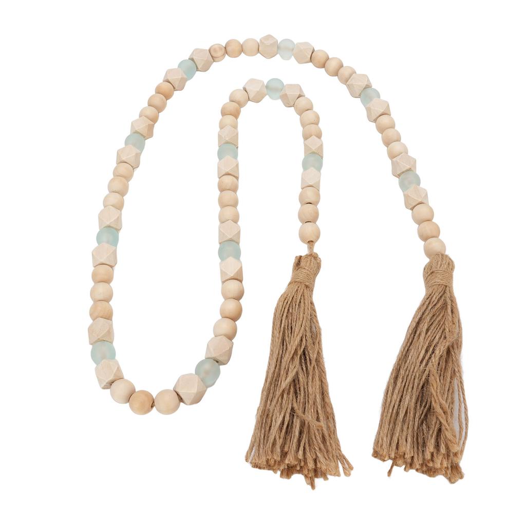 Гирлянда из деревянных бусин с кисточками, настенная гирлянда из деревянных бусин, украшение для фермерского дома