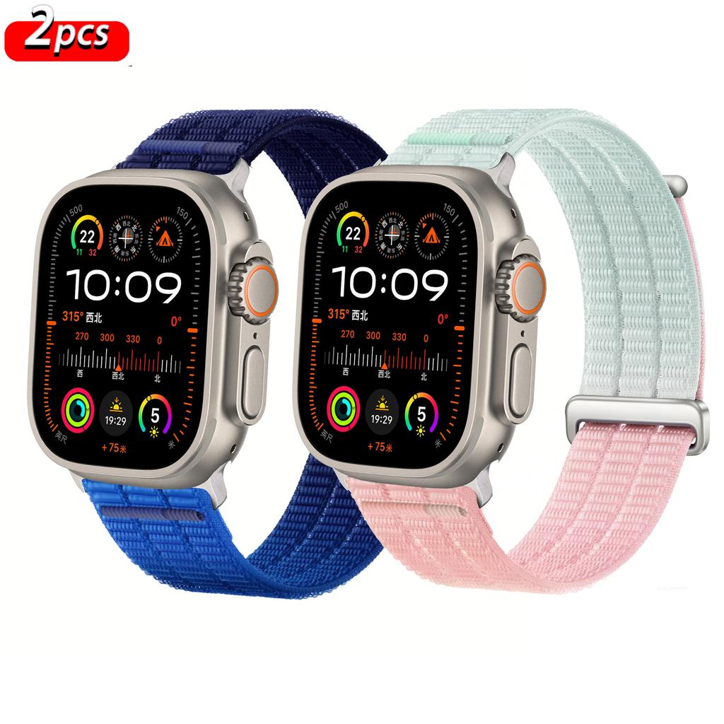 Спортивный нейлоновый ремешок-петля для Apple Watch Ultra 2 3 49 мм 44 мм 40 мм 46 мм 42 45 мм браслеты iWatch Series 11 10 SE 3 8 9