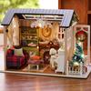 DIY Christmas Miniature Dollhouse Kit Realistic Mini 3D Wooden House Room Craft with Furniture LED