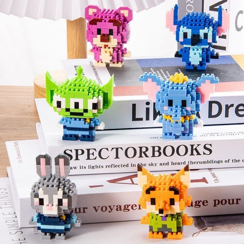 No Box  6Cm High Building Blocks Stitch Kawaii Mini Desktop Ornaments Youth Toys Room Decoration Anime Cartoon Halloween