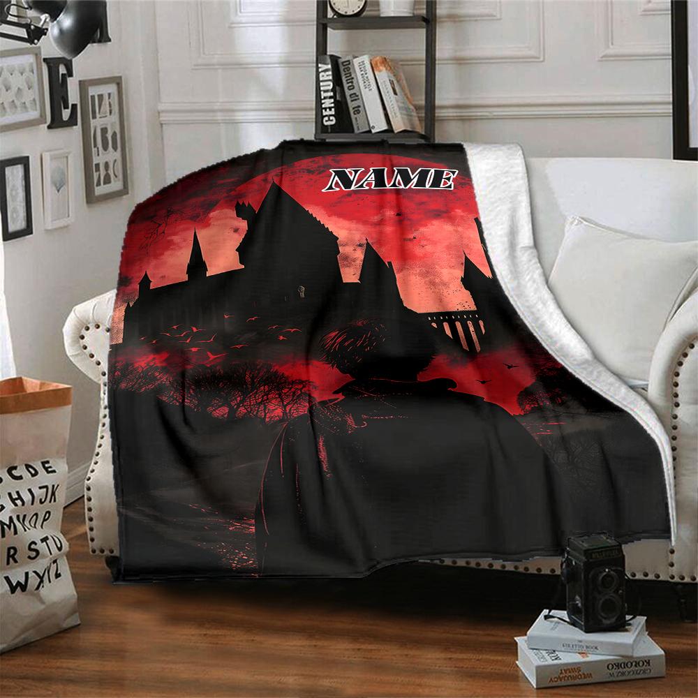 Custom Name Harry Potter Night blanket for Couch & Bed, Plush Cozy Fuzzy Blanket Super Soft & Warm Blankets for Fall and Winter. 090881