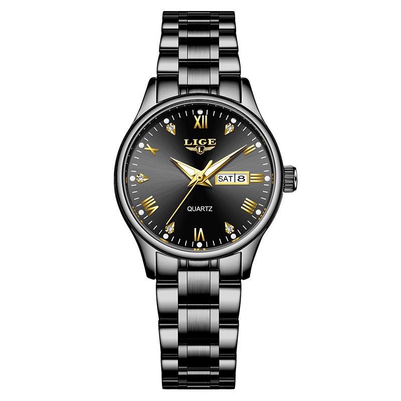 LIGE Watch for Women Luxury Waterproof Luminous Date vintage women's quartz wrist watch casual fashion reloj de mujer+BOX