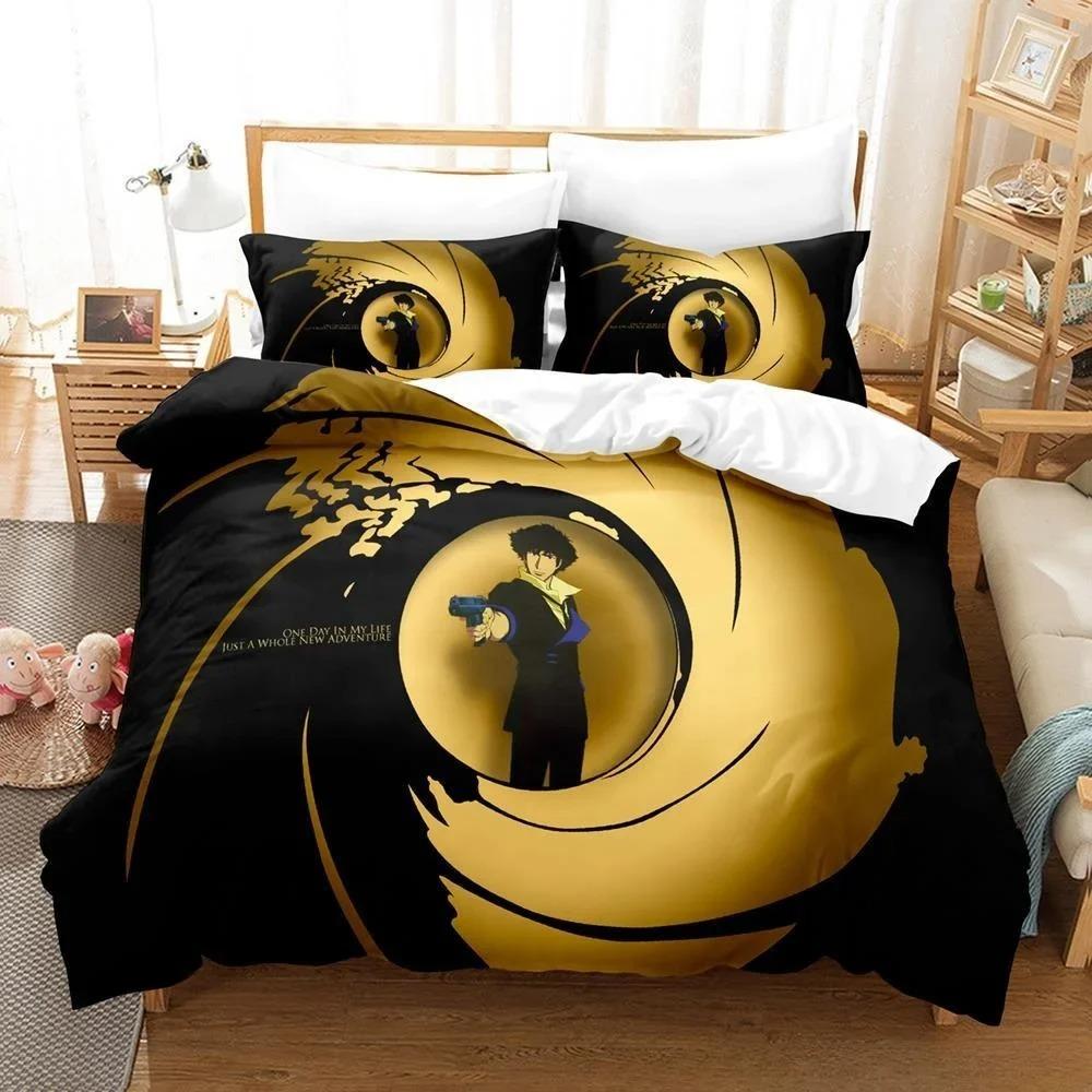 Модный 3D-печатный игровой комплект постельного белья Cowboy Bebop с рисунком из мультфильма «Аниме» из трех предметов для взрослых и детей, для спальни, пододеяльник, наборы домашнего текстиля