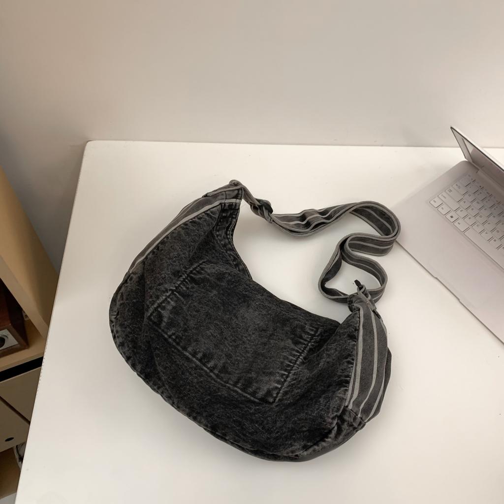 Винтажная джинсовая женская сумка большой емкости, модная однотонная женская сумка-мессенджер, простая квадратная женская сумка-тоут