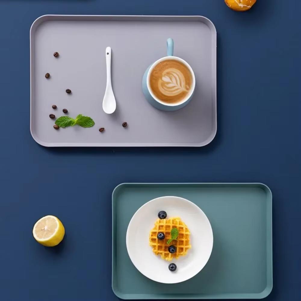 Пластиковый поднос для ресторана, нескользящий поднос для хранения продуктов, кухонный ящик для хранения, поднос для чая и фруктов, домашний поднос для десертов