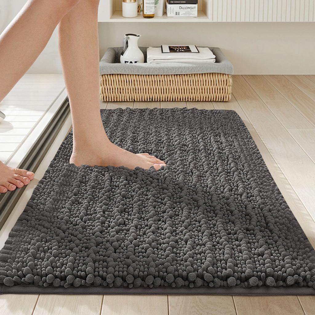 Ванная коврик из микрофибры, очень мягкий, толстый, впитывающий, с длинным ворсом, нескользящий, можно стирать и сушить в машине, подходит для ванных комнат.
