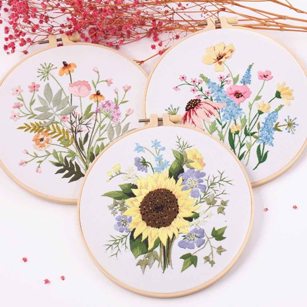 Sewing Accessories Needle Thread Flower Embroidery Cross Stitch Kit Embroidery Hoop Needle Punch