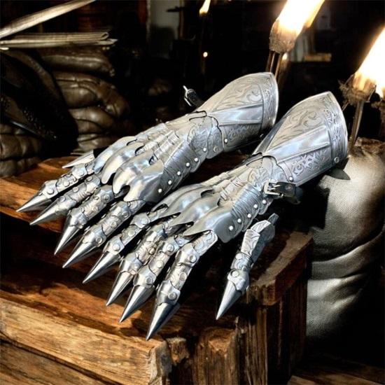 Средневековый Назгул Травленый Набор Перчаток Средневековый Рыцарь Готические Перчатки-Наручи Пара
