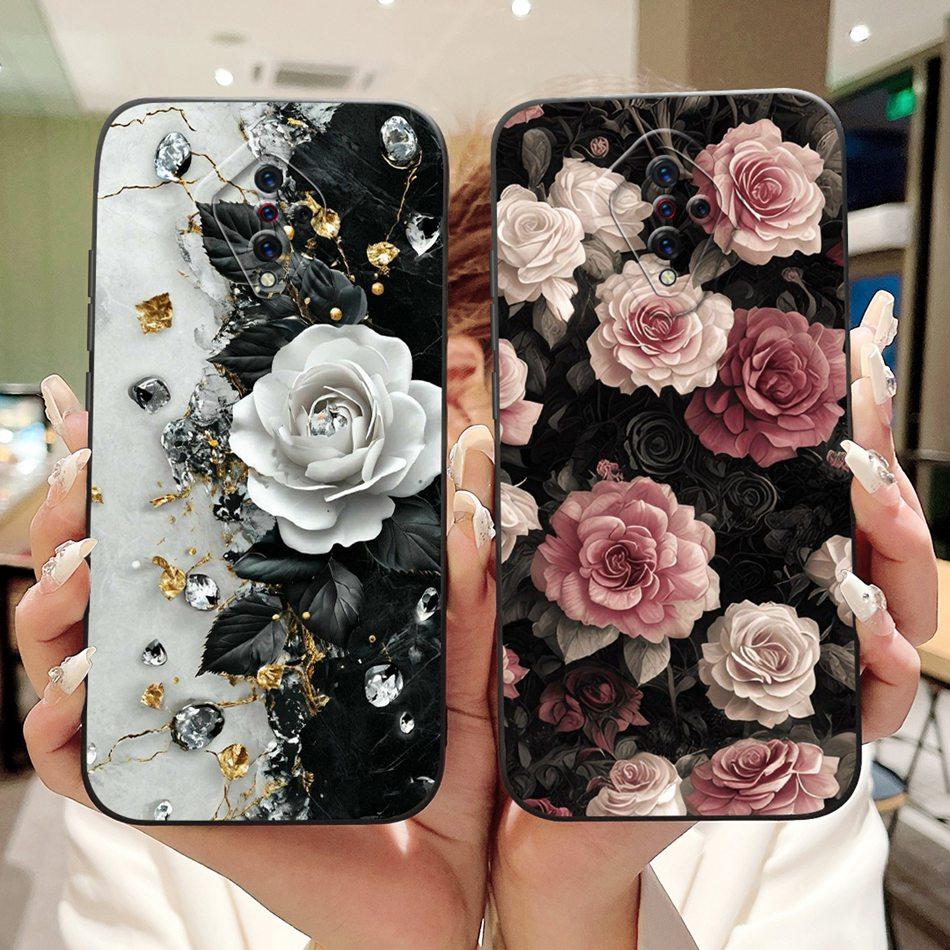 For Vivo S1 Pro (1920) / S1 (1907) Beautiful Bow Rose Painting Phone Case For Vivo S1 S1Pro Soft Silicone Shockproof Cases