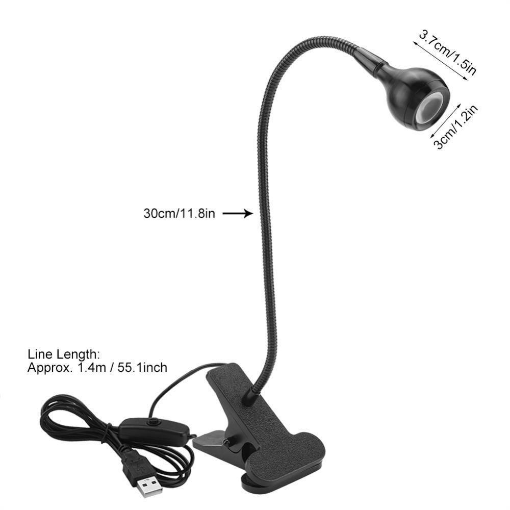 USB Powered USB LED Table Light Adjustable Gooseneck LED Clip On Light Mini Desk Night Lamp  Study