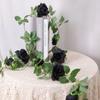 Simulated Flowers Artificial Rose Vines Black Halloween Garland  Halloween Party Decor