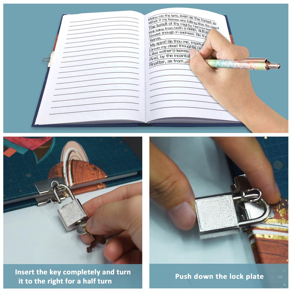 Factory Price Cute Diary Notebook Secret Diaries with Lock and Key Birthday Gifts for Boys