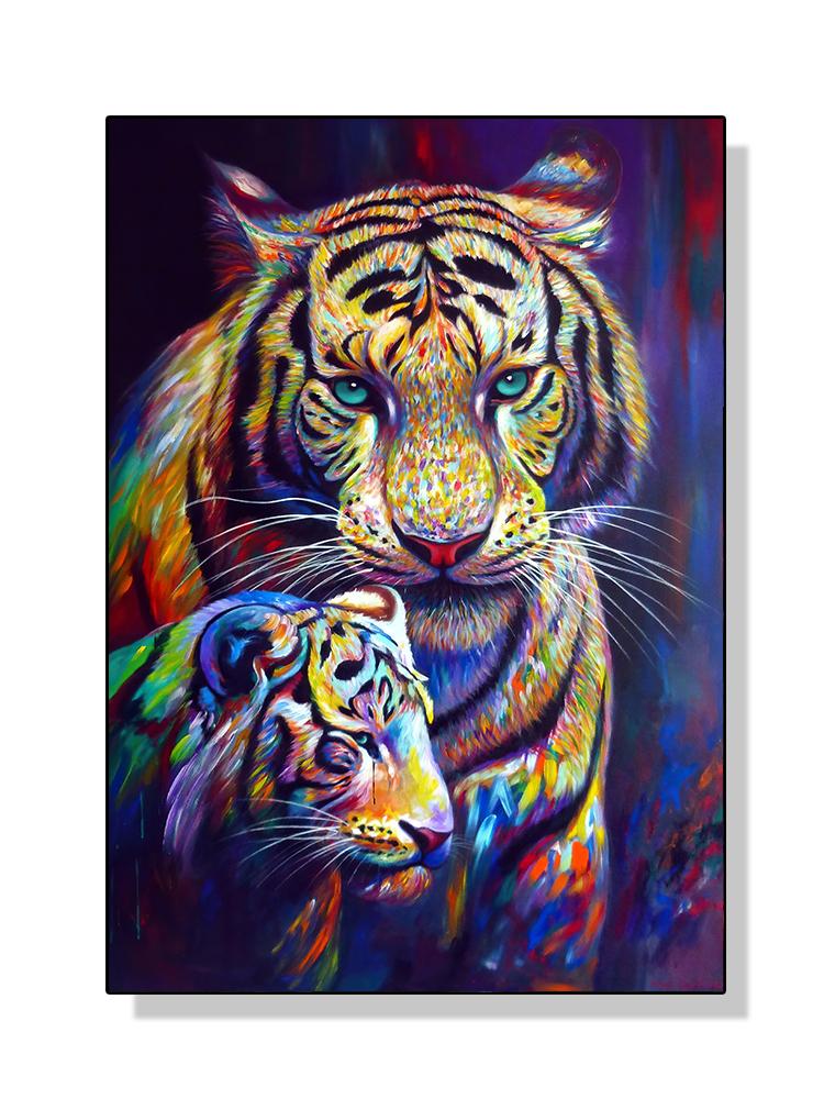Акварельный тигр, лев, постер с животными, холст, картина, граффити, дикая жизнь, настенная художественная картина для современной гостиной, домашний декор, Cuadros