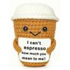 Birthday Easter Basket Stuffers Gifts for Women Men Coffee Lover Gifts Accessories Positive Crochet Coffee Mug Cup Espresso Office Decor for Husband W