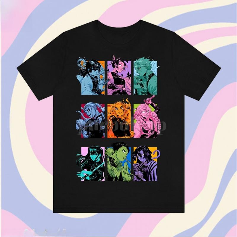 Американская ретро мужская повседневная футболка с принтом «Клинок, рассекающий демонов», лето, новинка, ретро мода, мужская и женская уличная одежда