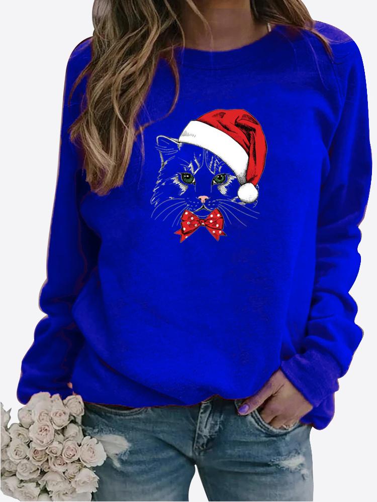 Женская осенне-зимняя одежда, повседневная толстовка с принтом, топы с длинными рукавами, футболка, женский пуловер с круглым вырезом, блузка