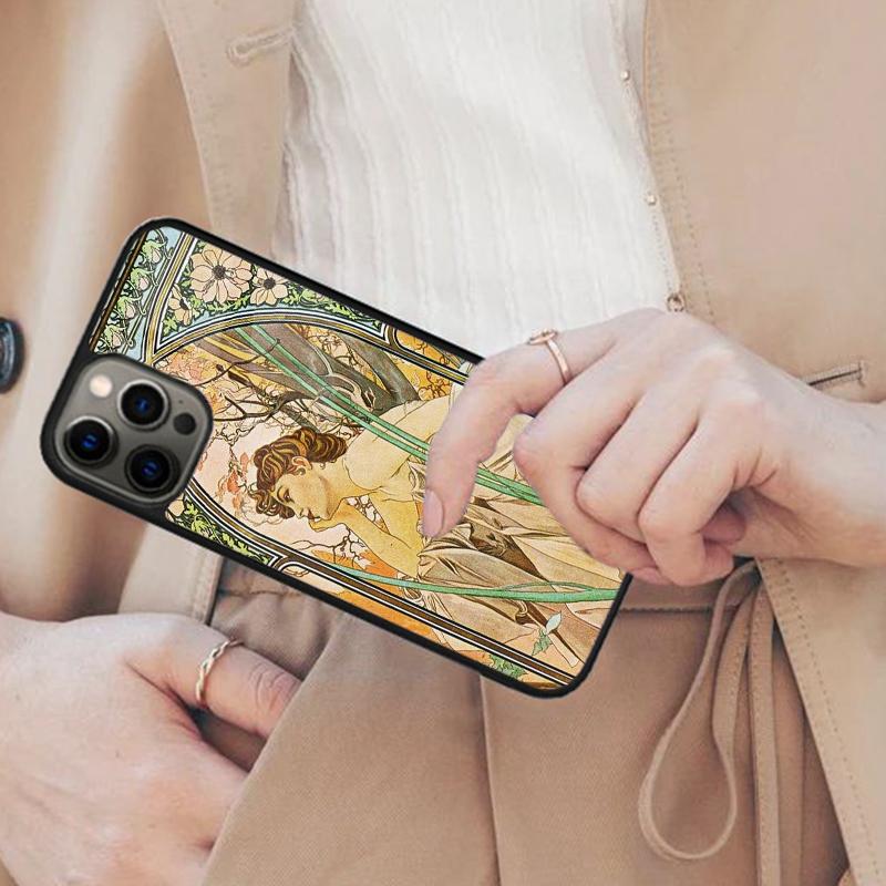 Famous Art Vintage Portrait Alphonse Mucha Magnetic Phone Case For iPhone 17 Air 16 14 13 12 Pro Max 15 Plus With MagSafe Cover
