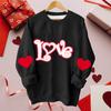 Женская повседневная модная блузка с длинным рукавом и круглым вырезом с принтом ко Дню святого Валентина