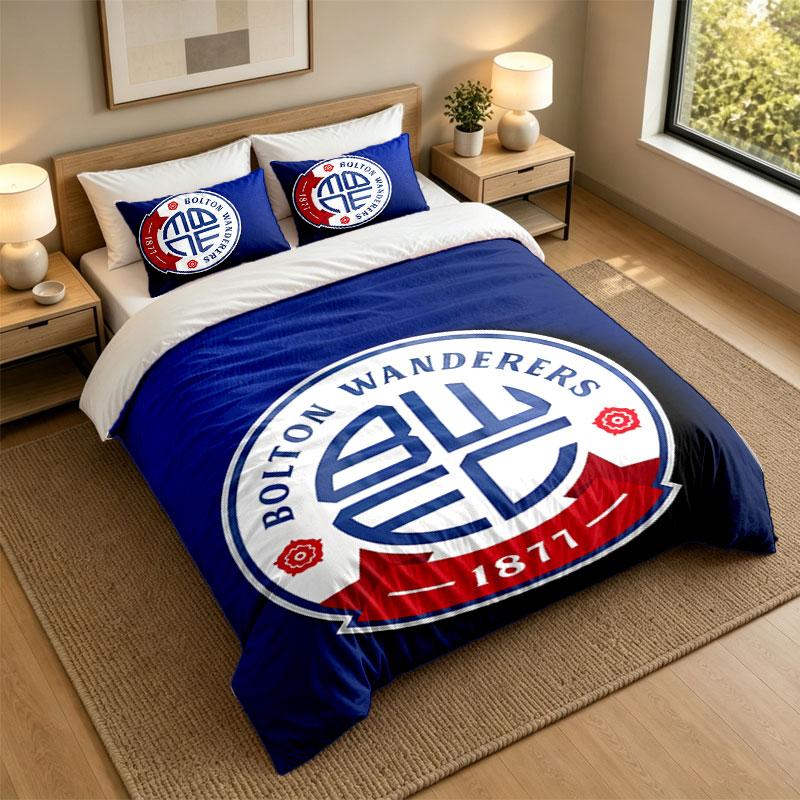 3Pcs Bedding SetBolton Wanderers Soft Bed Sheet and Two Pillowcases Home Bedroom Decor
