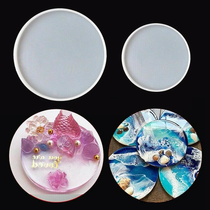 Resin Craft Round Coaster Casting Mold Silicone Jewelry Agate Making Mould