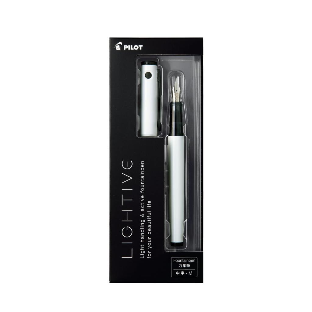 Pilot Light M Fountain Medium Active FLT2SRAWM Pen, Nib, White,