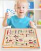 Children Wooden Magnetic Color and Number Maze Learning Education Toys Color Matching Montessori Toys Wooden Toys Gift for Kids