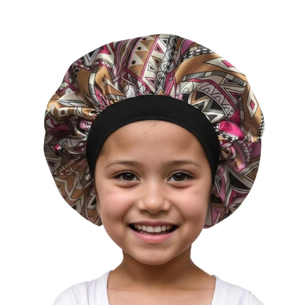 Children's Satin Sleep Cap - Soft Elastic Silk-like Hair Care Hat