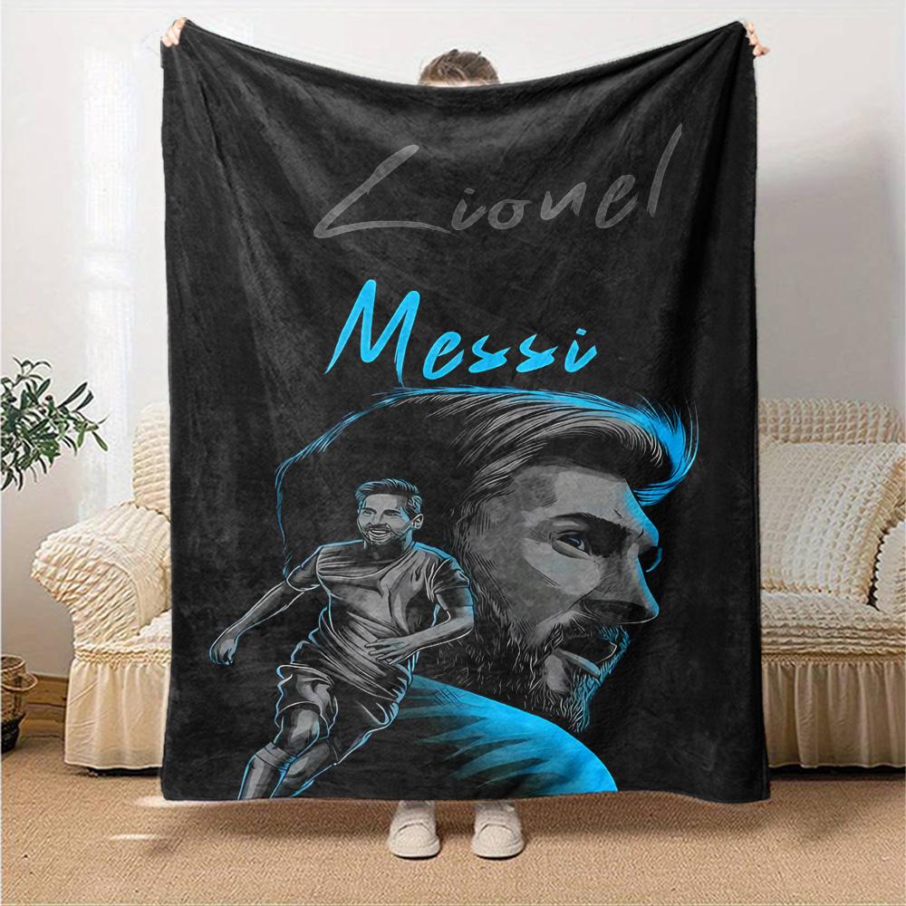 Messi's Golden Legacy Blanket Warmthful Decor Suitable for Bedding Couch Seaside Four Seasons Universal Modern Style