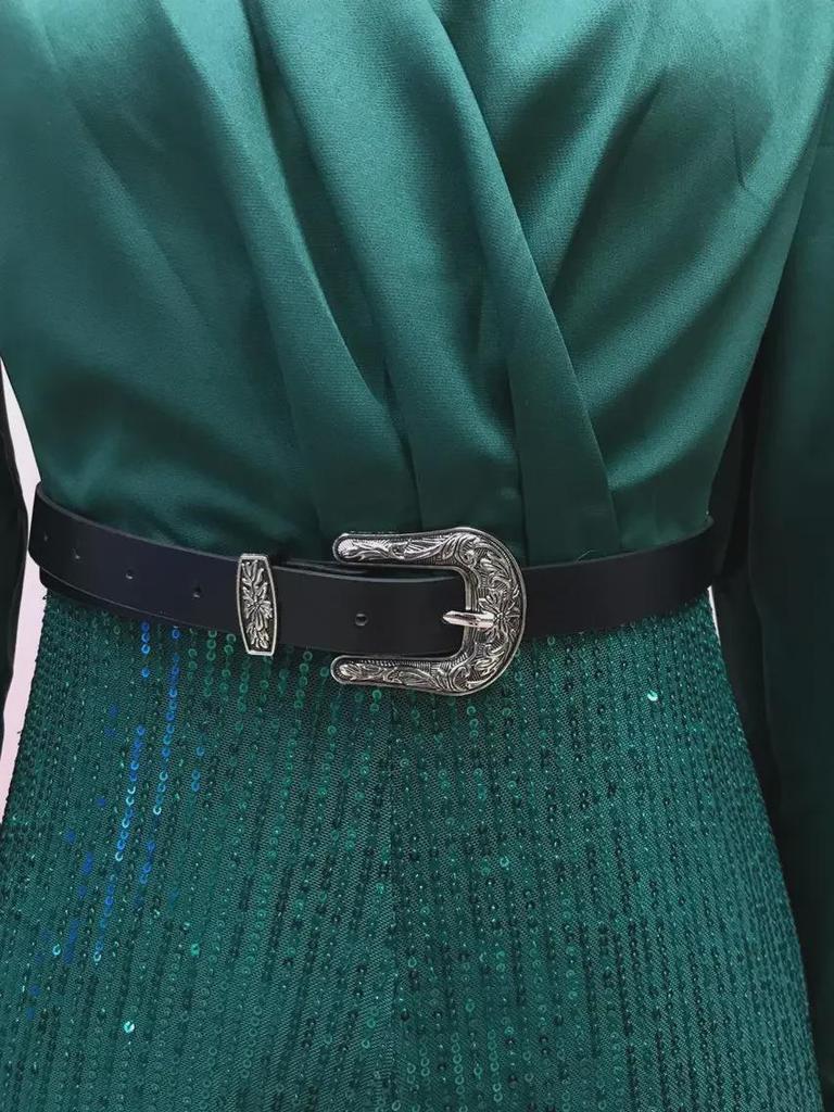 Модные женские французские брюки с широкими штанинами, платье с V-образным вырезом и длинными рукавами, с пайетками на талии, для весны и осени