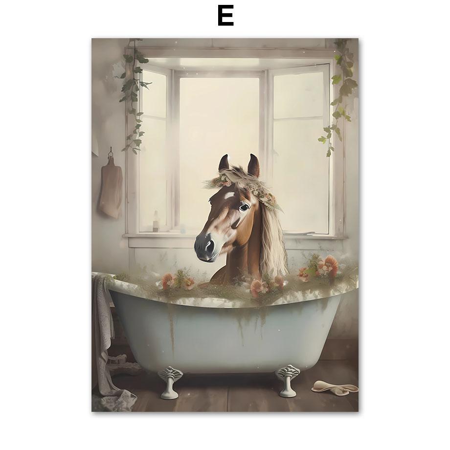 Забавный юмор для ванной комнаты Зебра Жираф Лев Свинья Собака Кошка Крупный рогатый скот Пингвин Сова Стена Домашний Декор Туалет Плакат Художественная печать Холст Картина