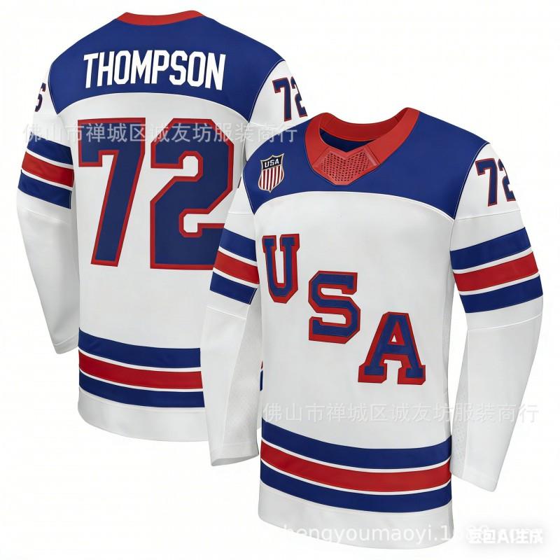 USA 34 White Matthew Ice Hockey Jersey 2026 Winter Games Team Sports Mens Athletic Top