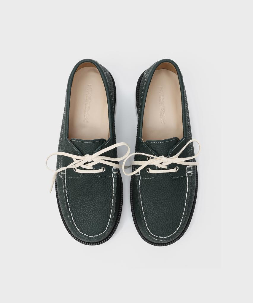 Firenze Atelier [Vibram] Стандартная Повседневная Подошва Лоферы 5099 [Глубокий Зеленый Emboss]