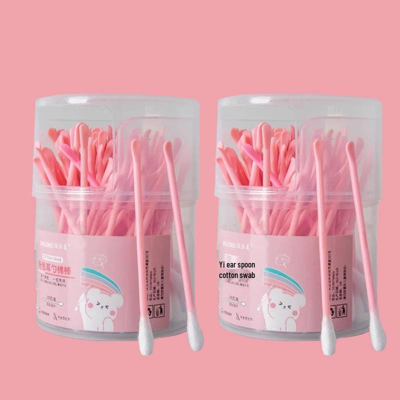 Dual-Use Ear & Makeup Swab: Two-in-One Cotton Ear Pick with Small Head, Double-Headed for Adults