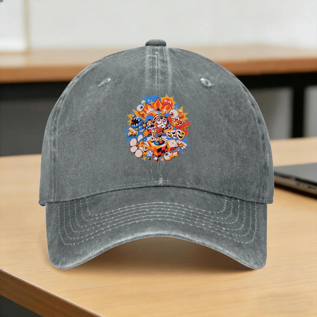 Summer Game DDigitals Circus Baseball Cap Sun Sun Visor Design Washed Hip Hop Hats UnisexTeens yk Cute Hiking Fishing Caps