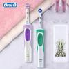 Oral B Dual Clean Electric Toothbrush Rotation Vibration Type Rechargeable Oral B Tooth Brush with 4 Brush Heads