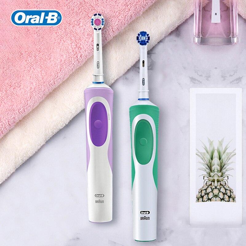 Oral B Dual Clean Electric Toothbrush Rotation Vibration Type Rechargeable Oral B Tooth Brush with 4 Brush Heads