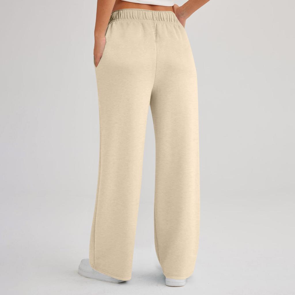 Женские широкие спортивные брюки с высокой талией, свободные прямые брюки, спортивные брюки для бега