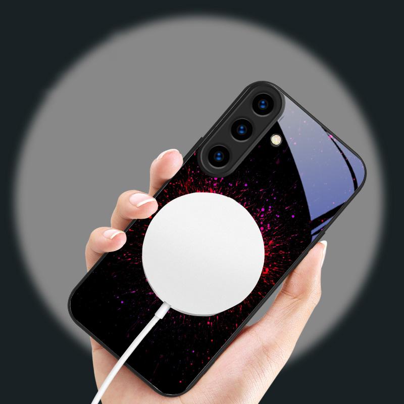 Великолепная Огненная Роза Подходит для Samsung Galaxy S26 Ultra S20 FE S21 S22+ S23 Plus S24 S25 Edge Магнетизм Стекло Чехол для Телефона